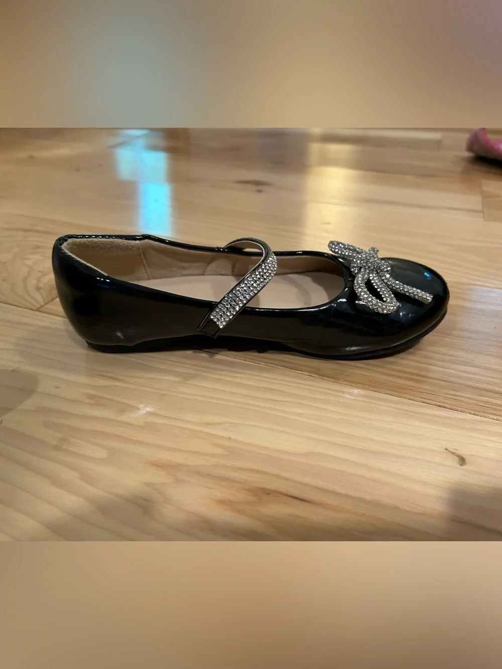 Girls sparkle bow flats
